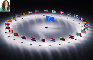 twenty seven european union flags 3d render